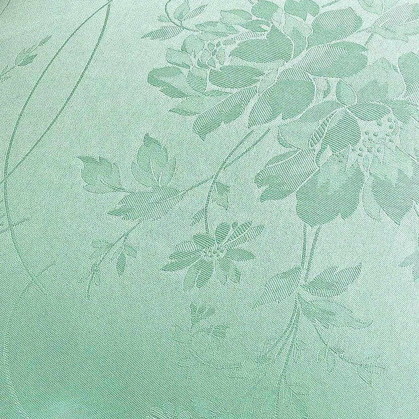 Damaškové povlečení  KVĚTINKY 140x220+70x90 cm, prodloužené, barva SVĚTLE ZELENÁ