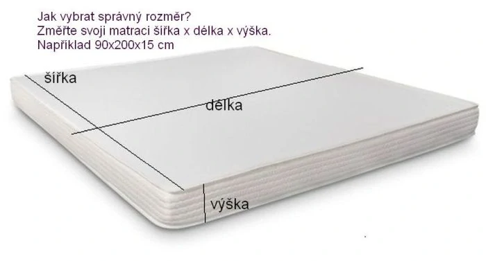 Prostěradlo JERSEY 90x200x15 cm, barva JS 01-bílá