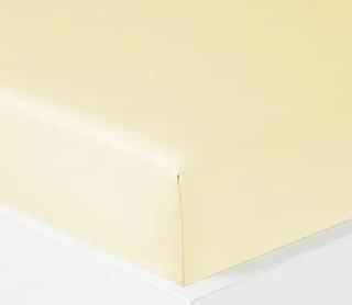 LUXUSNÍ DAMAŠKOVÉ prostěradlo GEON N 90x200x15 cm s gumou, nežehlivá úprava, barva SMETANOVÁ (bavlněný satén)