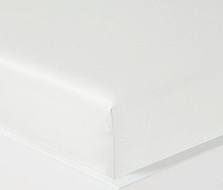 LUXUSNÍ SATÉNOVÉ BAVLNĚNÉ prostěradlo GEON N 200x220x15 cm navlékací, do gumy, nežehlivá úprava barva BÍLÁ