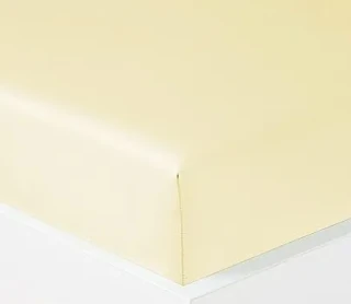 LUXUSNÍ SATÉNOVÉ BAVLNĚNÉ prostěradlo GEON N 90x220x15 cm navlékací, do gumy, nežehlivá úprava barva SMETANOVÁ